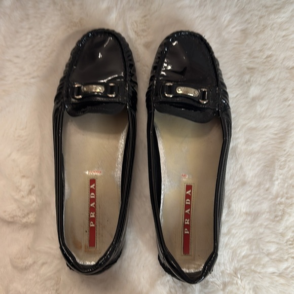 Prada Authentic Italian Patent Leather Driving Moccasins Women's 38 - Picture 5 of 6